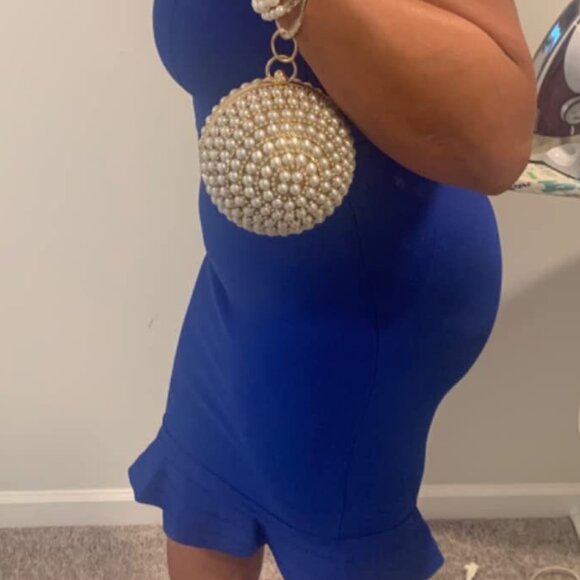 Neiman Marcus Round Gold Pearl Ball Wedding Handbag - Picture 1 of 4